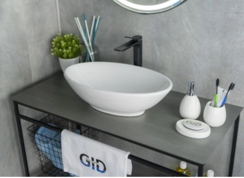 Раковина GID-ceramic N9021 накладная овальная 52, керамика
