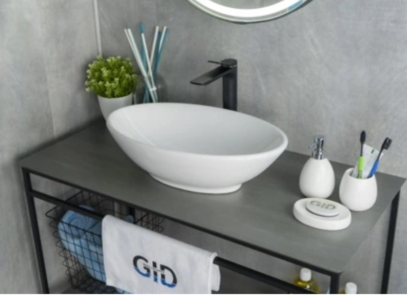 Раковина GID-ceramic N9021 накладная овальная 52, керамика купить,83400