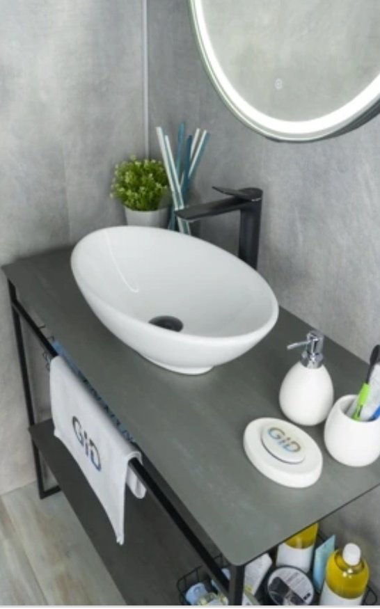 Раковина GID-ceramic N9021 накладная овальная 52, керамика купить,83400