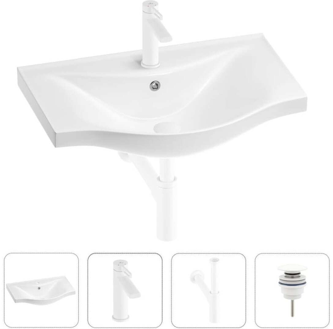 Раковина Wellsee 201003590 Bisou подвесная полукруглая 45, фаянс купить,NaN