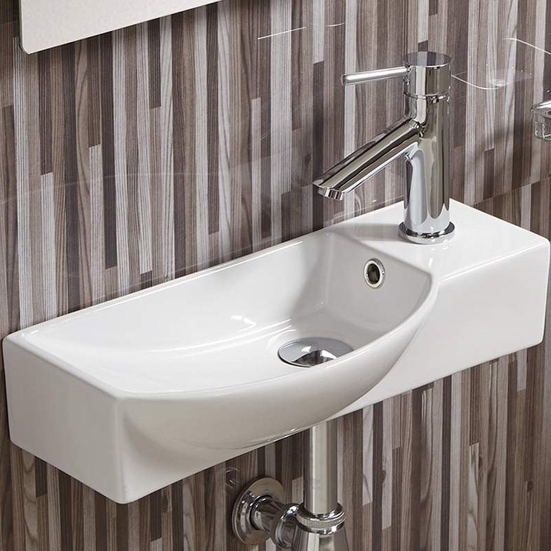 Раковина AISBACH 7945 GL-WT R подвесная прямоугольная 45, фаянс