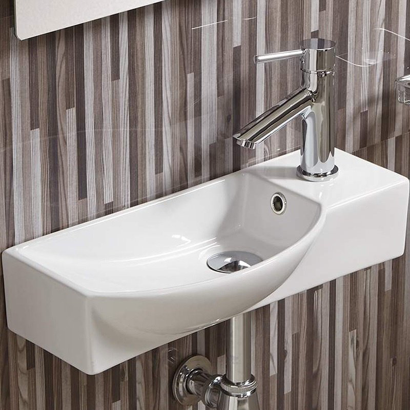 Раковина AISBACH 7945 GL-WT R подвесная прямоугольная 45, фаянс