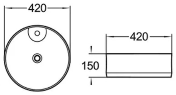 Раковина Comforty 78200 накладная круглая 42, санфарфор купить,0