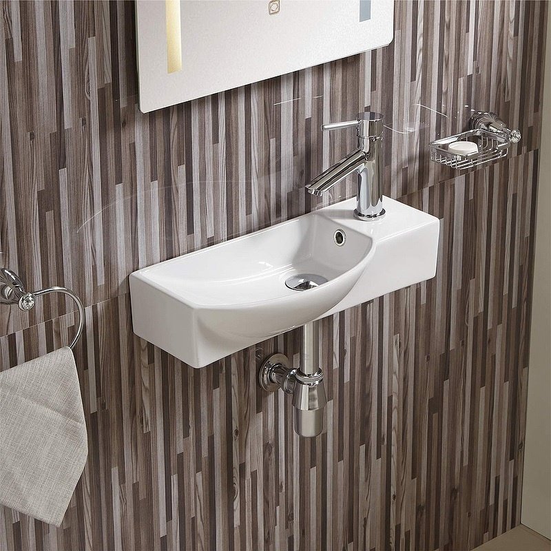 Раковина AISBACH 7945 GL-WT R подвесная прямоугольная 45, фаянс