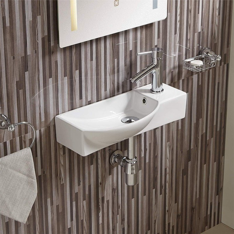 Раковина AISBACH 7945 GL-WT R подвесная прямоугольная 45, фаянс купить,50700