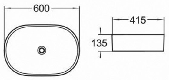 Раковина Comforty 78326 накладная овальная 60, санфарфор купить,72400
