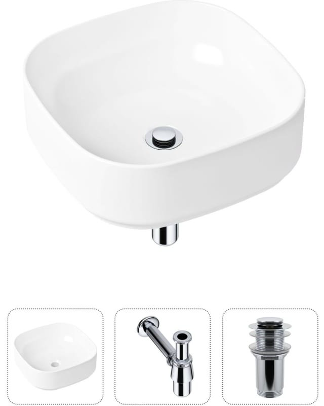 Раковина Lavinia Boho Bathroom Sink 21520219 накладная квадратная 40, санфарфор купить,NaN