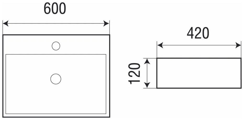 Раковина WeltWasser ELBACH 2173 MBL накладная прямоугольная 60 см, фаянс купить,110800