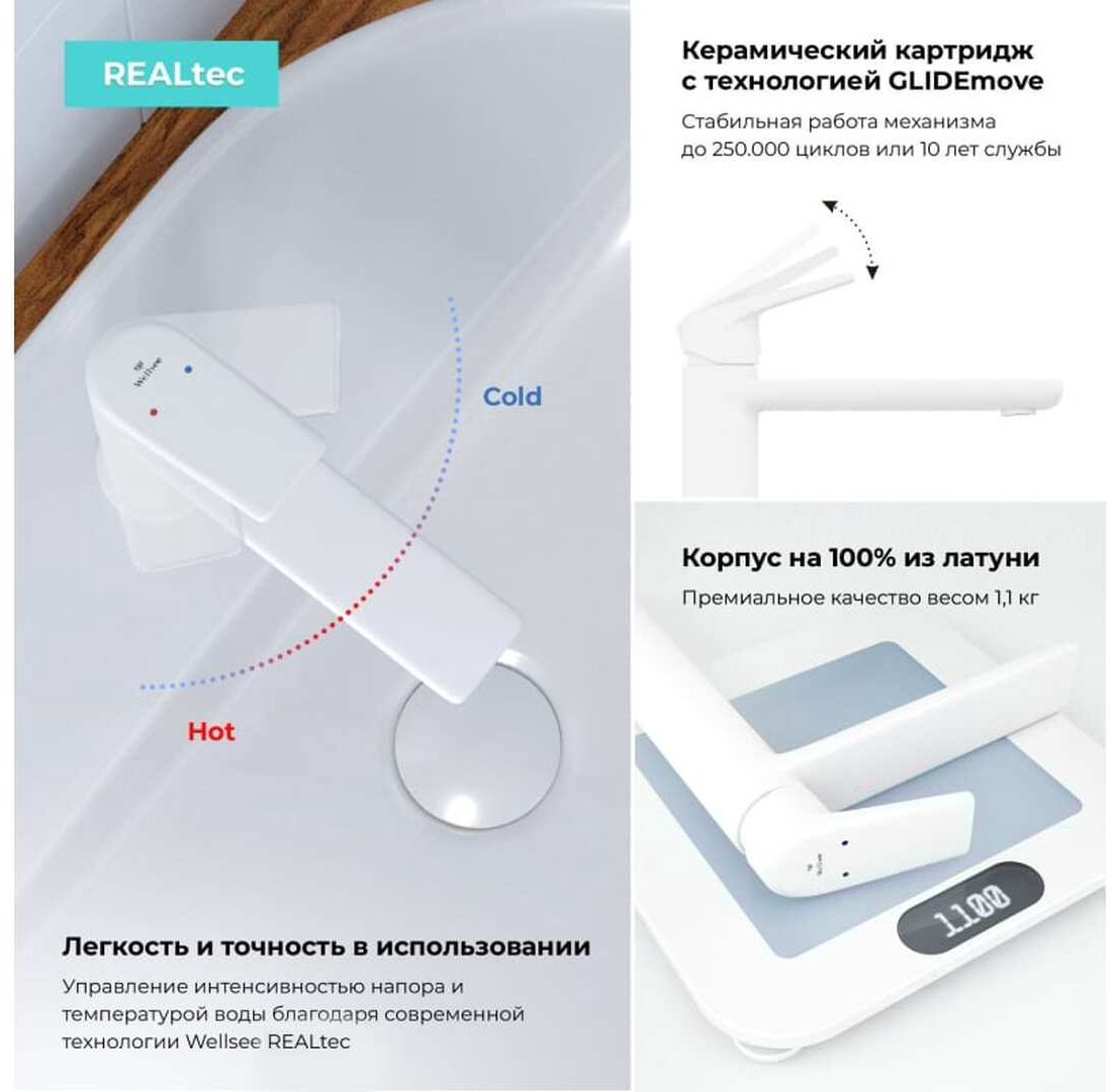 Раковина Wellsee 201003635 Bisou подвесная полукруглая 45, фаянс купить,NaN