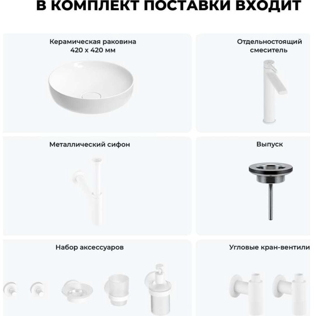 Раковина Wellsee 201006195, Chalice Perfection накладная круглая 42, фаянс купить,NaN
