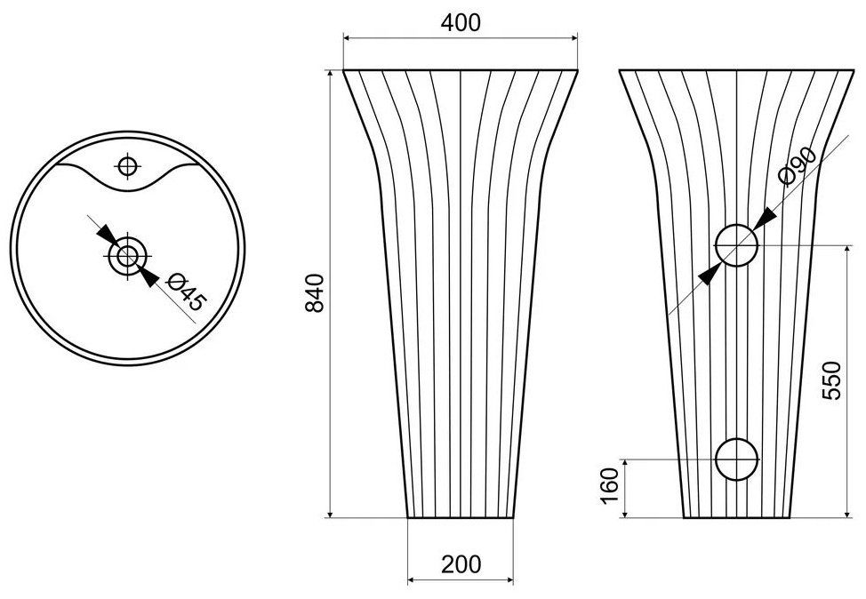 Раковина Comforty 194 с пьедесталом нестандартная 40, санфарфор купить,0