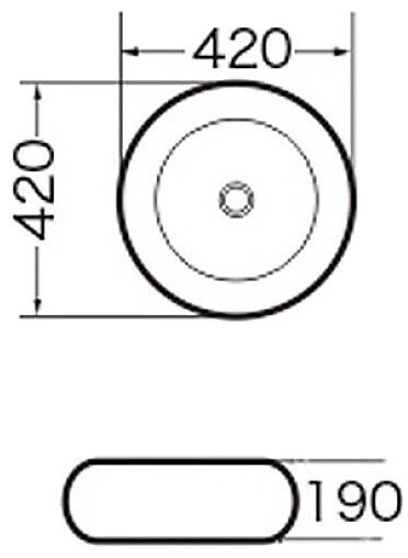Раковина Grossman GR-3010 накладная круглая 42 см, фаянс купить,0