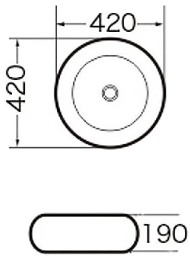 Раковина Grossman GR-3010 накладная круглая 42 см, фаянс купить,50250