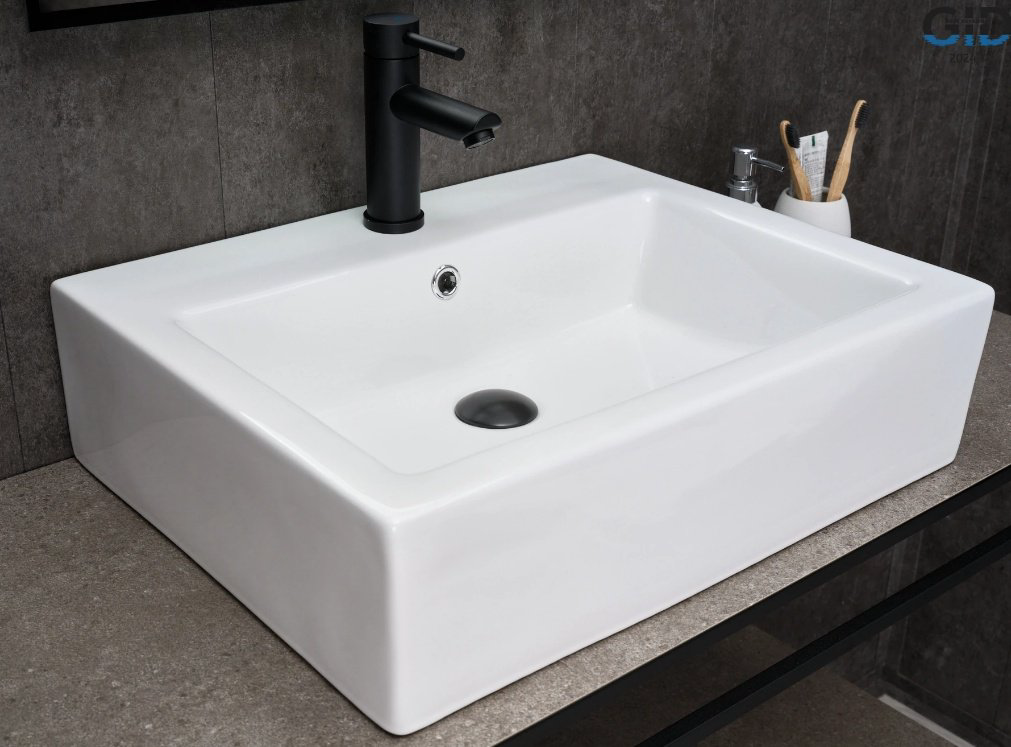 Раковина GID-ceramic N9157 накладная прямоугольная 57, керамика купить,65869