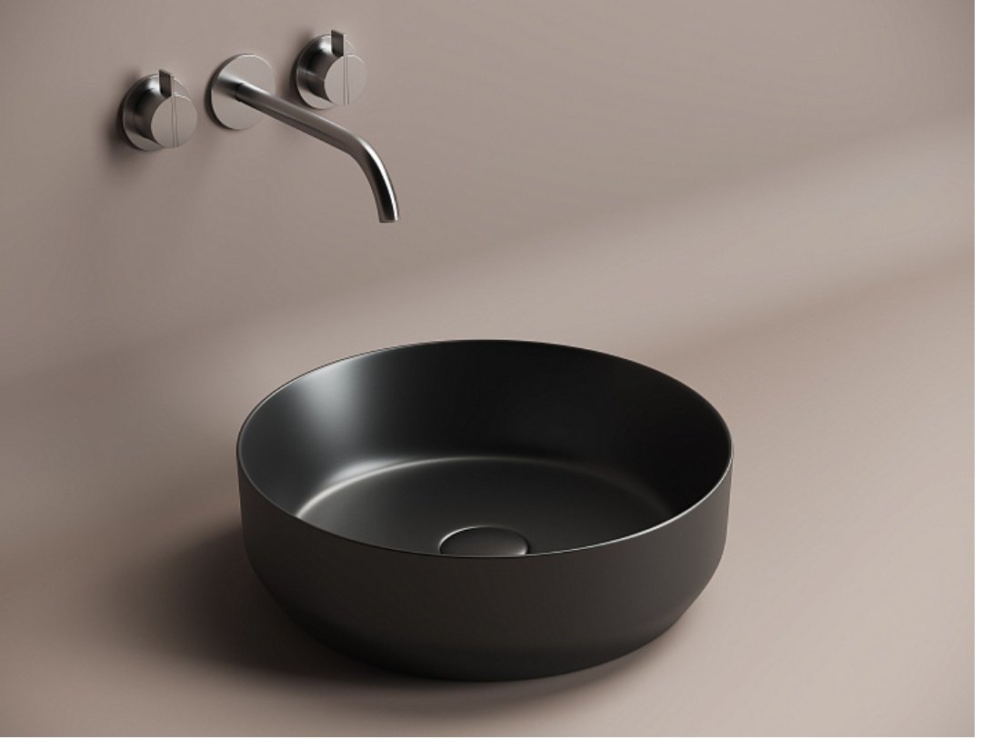 Раковина Ceramicanova CN6022MB накладная круглая 39, санфарфор
