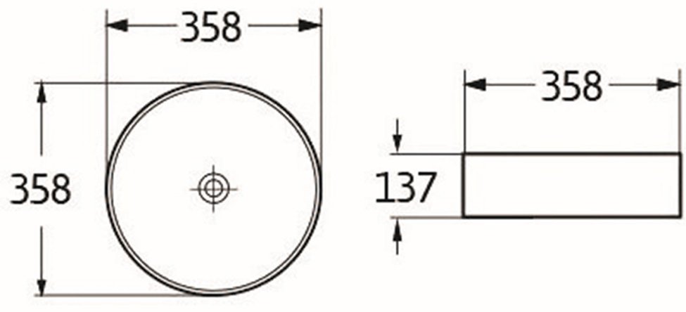 Раковина Ceramicanova CN6032MW накладная круглая 35.8, мрамор купить,0