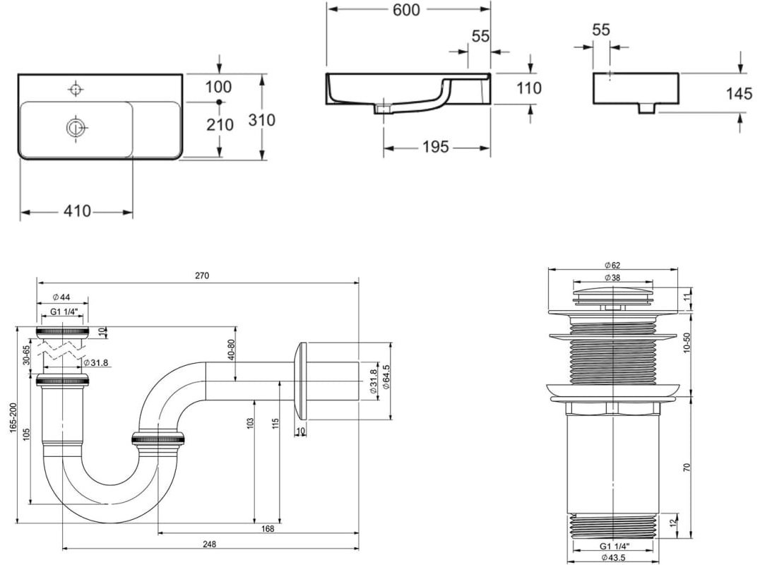 Раковина Lavinia Boho Bathroom Sink 21520488 накладная прямоугольная 31, санфарфор купить,NaN