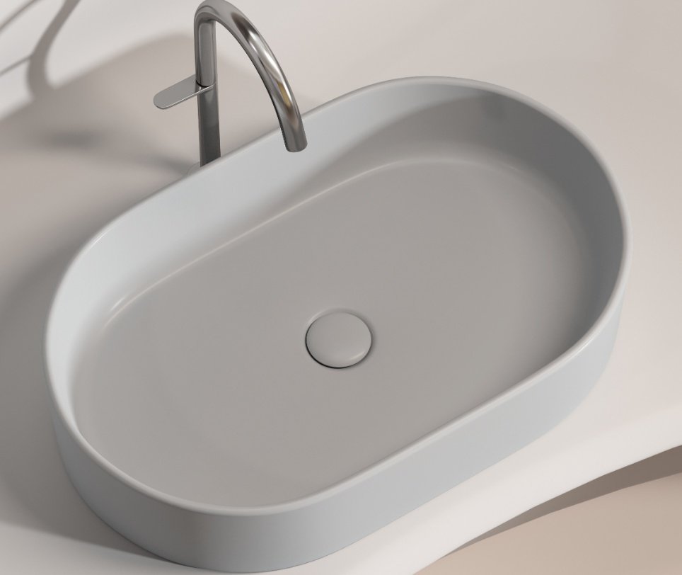 Раковина Ceramicanova CN6048MSG накладная овальная 60, санфарфор