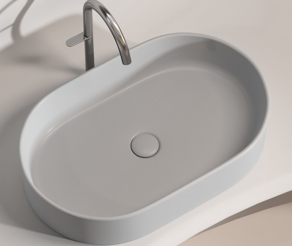 Раковина Ceramicanova CN6048MSG накладная овальная 60, санфарфор купить,298798