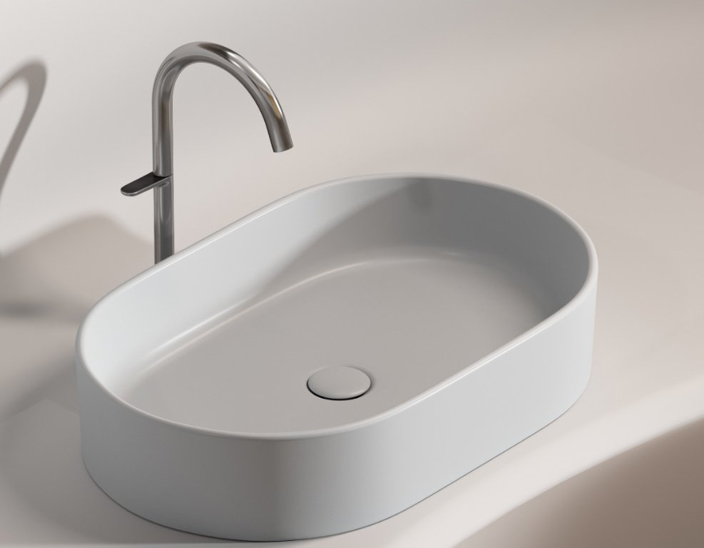 Раковина Ceramicanova CN6048MSG накладная овальная 60, санфарфор