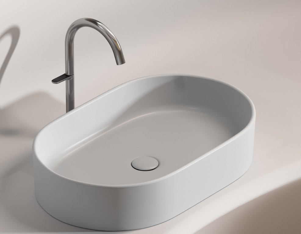 Раковина Ceramicanova CN6048MSG накладная овальная 60, санфарфор купить,298798