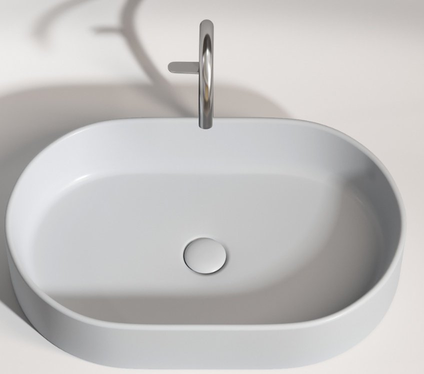 Раковина Ceramicanova CN6048MSG накладная овальная 60, санфарфор