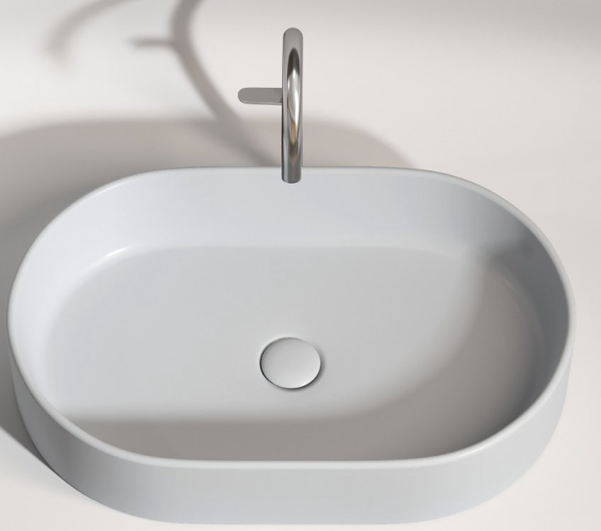 Раковина Ceramicanova CN6048MSG накладная овальная 60, санфарфор купить,298798