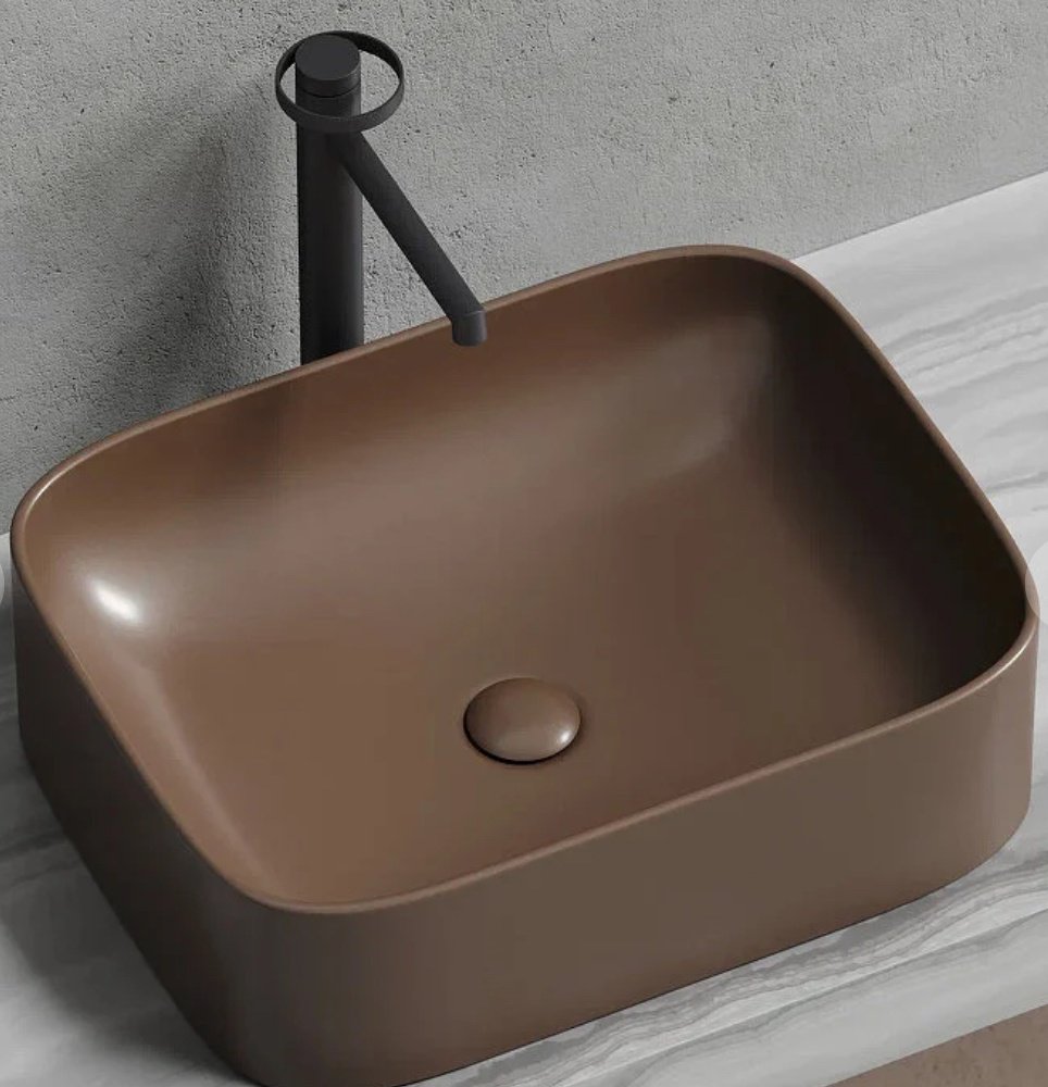 Раковина Ceramicanova CN6052MDB накладная прямоугольная 50, фарфор