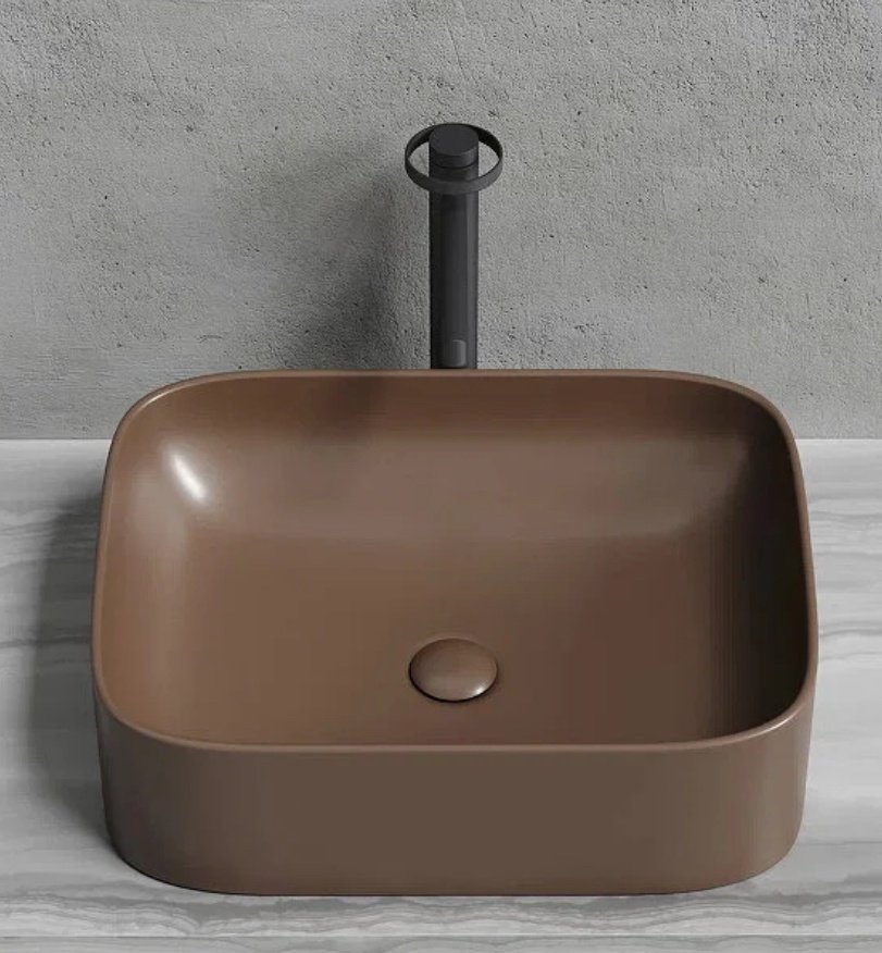 Раковина Ceramicanova CN6052MDB накладная прямоугольная 50, фарфор