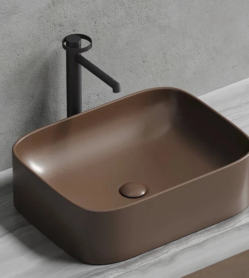 Раковина Ceramicanova CN6052MDB накладная прямоугольная 50, фарфор
