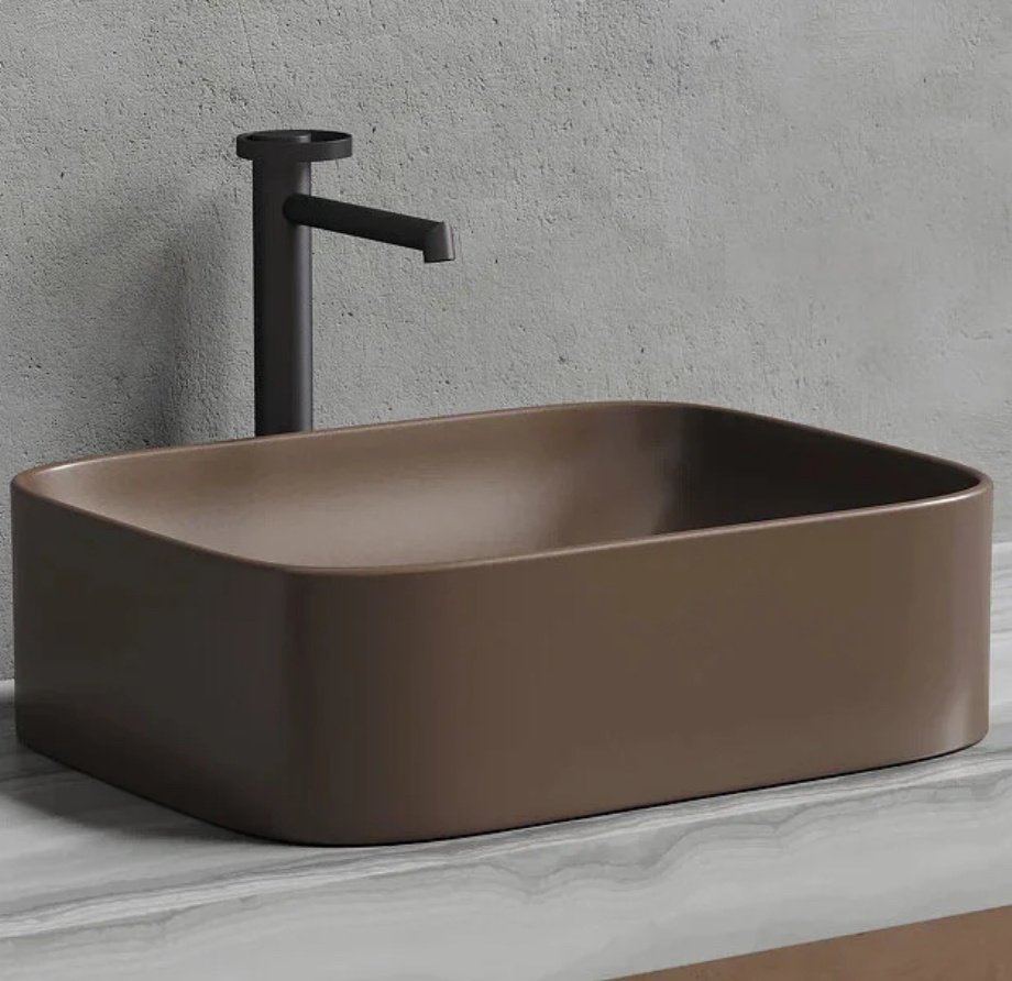 Раковина Ceramicanova CN6052MDB накладная прямоугольная 50, фарфор