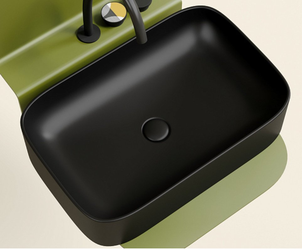 Раковина Ceramicanova CN6053MB накладная прямоугольная 60, санфарфор