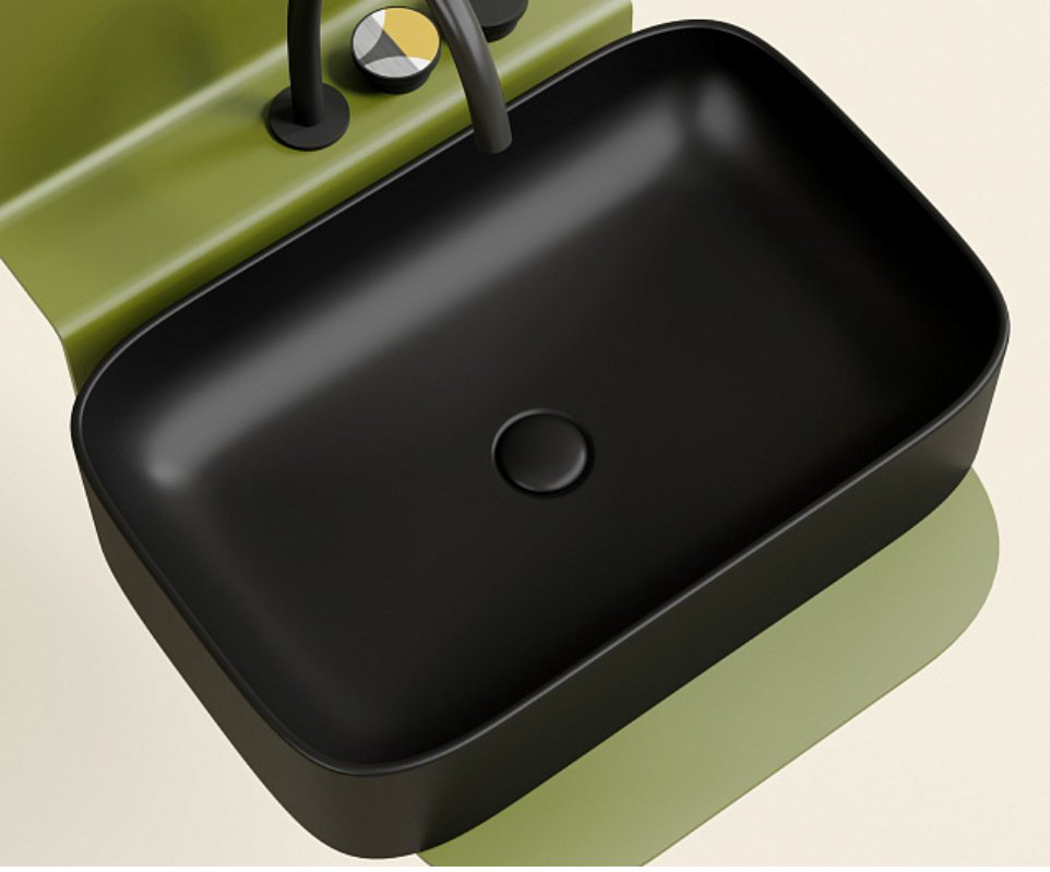 Раковина Ceramicanova CN6053MB накладная прямоугольная 60, санфарфор купить,320091