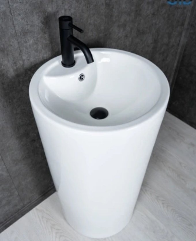 Раковина GID-ceramic Nb135 с пьедесталом круглая 46, керамика