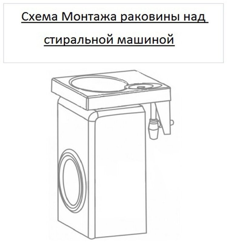 Раковина Bergg Лилия V60D1 над стиральной машиной квадратная 60 см, искусственный камень