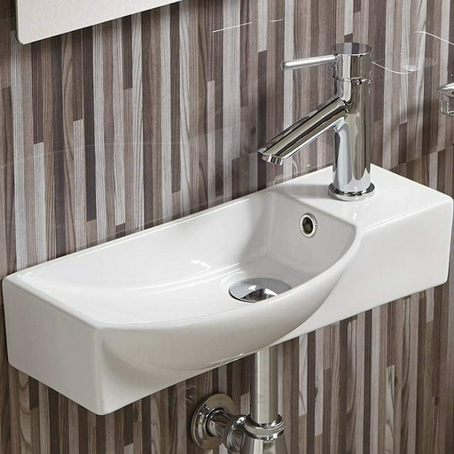 Раковина AISBACH 7945 GL-WT R подвесная прямоугольная 45, фаянс