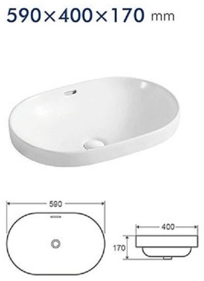 Раковина Calypso CS4028 накладная овальная 40, керамика купить,0