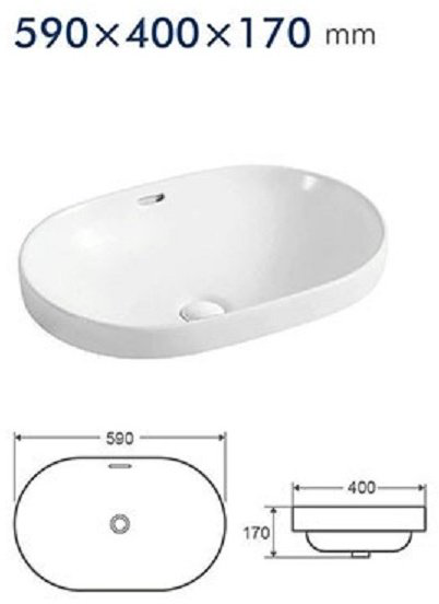Раковина Calypso CS4028 накладная овальная 40, керамика купить,NaN