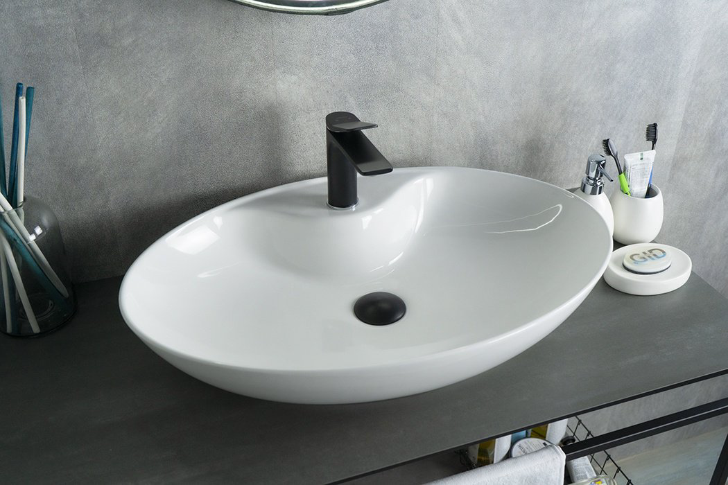 Раковина GID-ceramic N9438 накладная овальная 43, фаянс купить,NaN