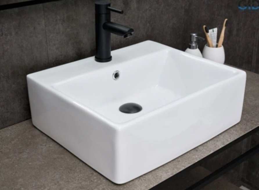 Раковина GID-ceramic N9145 накладная прямоугольная 45, керамика купить,61988