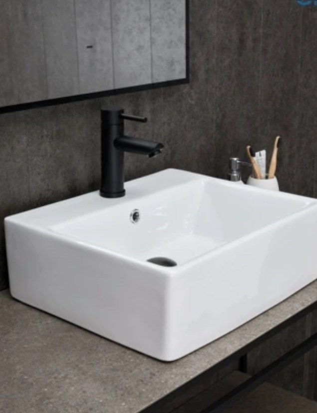 Раковина GID-ceramic N9145 накладная прямоугольная 45, керамика