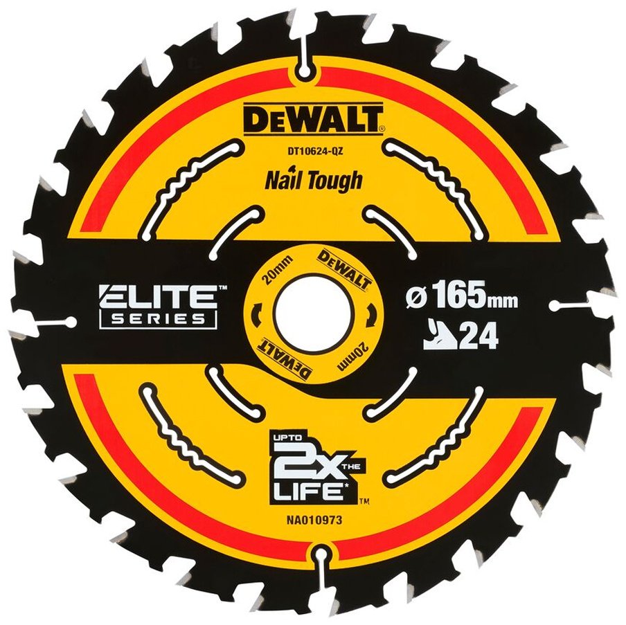 Пильный диск по дереву DeWALT DT10400-QZ, 165x20 мм, 24Т