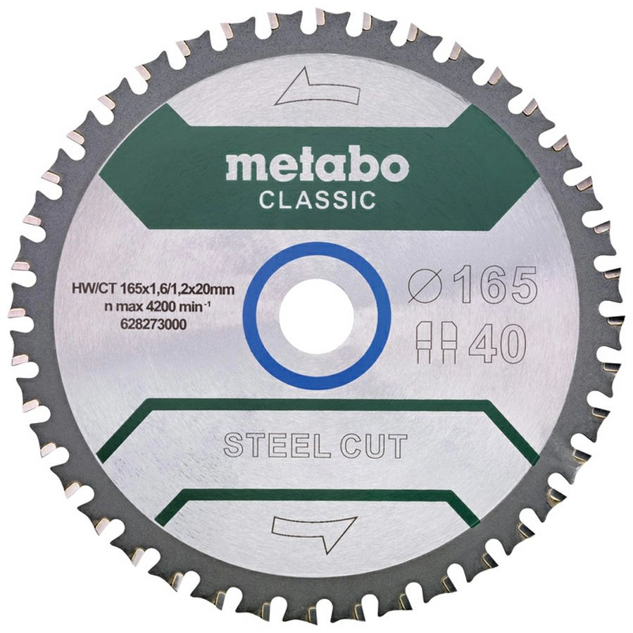 Пильный диск по металлу Metabo 628273000, 165x20 мм, 40Т