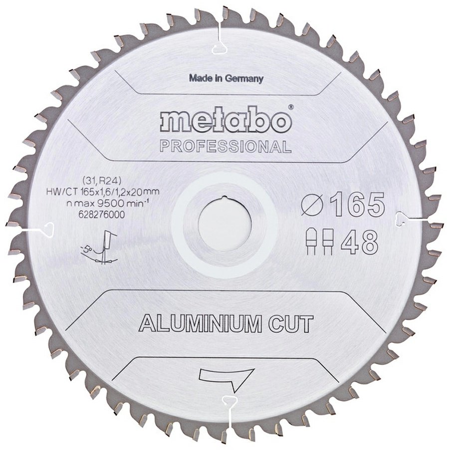 Пильный диск по металлу Metabo 628276000, 165x20 мм, 48Т