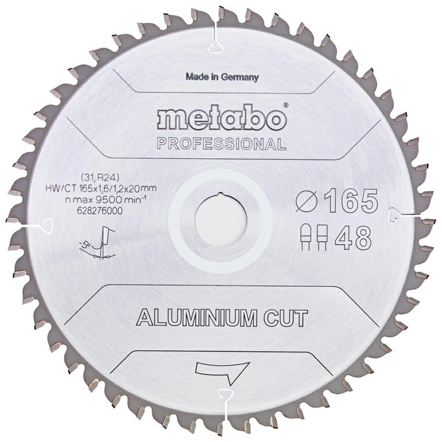 Пильный диск по металлу Metabo 628276000, 165x20 мм, 48Т