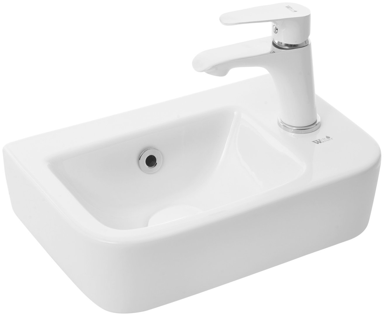 Раковина WeltWasser WW AISBACH 10100 R подвесная прямоугольная 37.5 см, фаянс