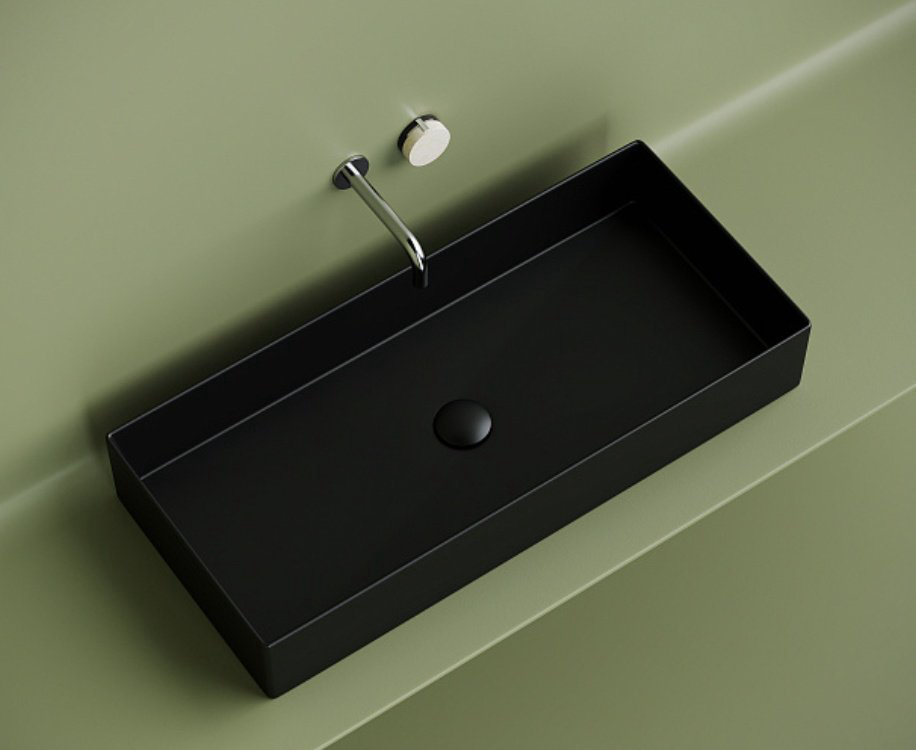 Раковина Ceramicanova CN6072MB накладная прямоугольная 80, санфарфор купить,NaN