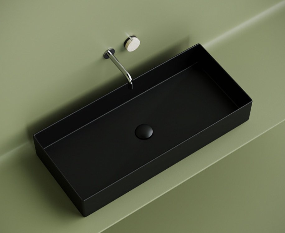 Раковина Ceramicanova CN6072MB накладная прямоугольная 80, санфарфор купить,0