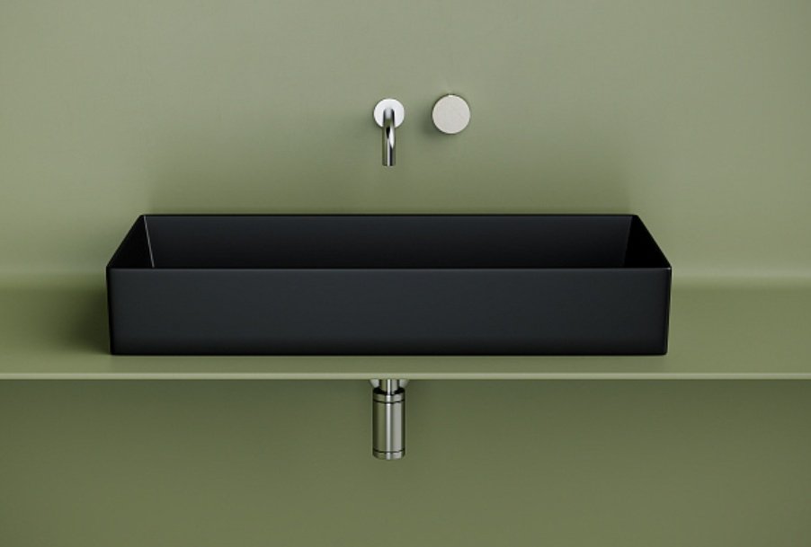 Раковина Ceramicanova CN6072MB накладная прямоугольная 80, санфарфор купить,0