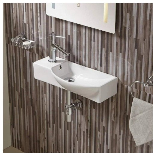 Раковина KABINKA.KZ WW AISBACH 7945 GL-WT L подвесная прямоугольная 50.5 см, фаянс